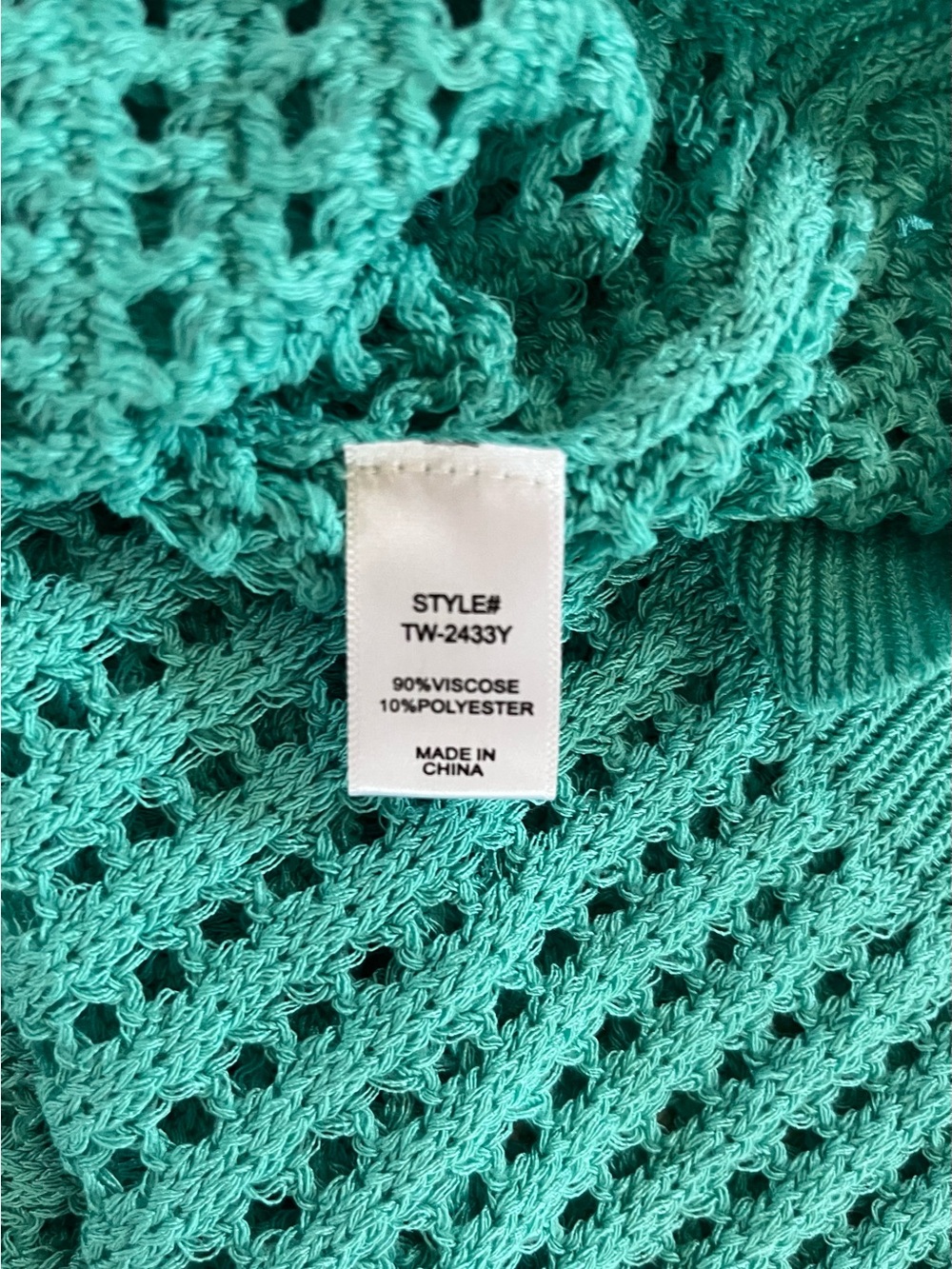 Zenana Turquoise Open Weave short sleeve summer sweater.  Size Small NWOT - Picture 8 of 12